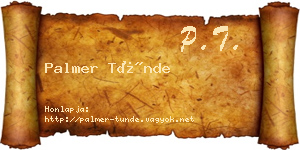Palmer Tünde névjegykártya